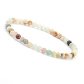 Macro detail of 4mm natural stone beads showing texture of agate and amazonite - Amazonite