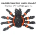 Decoración de araña de Halloween en oropel negro y naranja, medida 36x19 cm - Araña / Negro Naranja