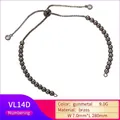 Details zum verstellbaren Messing-Perlenarmband in Gunmetal mit 7mm Perlen und 280mm Länge - Gunmetal