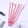 Close-up of colorful pink and purple spiral hair braiding tools with beads and rings - 1# Pink (Set of 6)