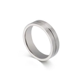 Anillo de pareja en acero de titanio con acabado cepillado plateado y bordes pulidos - US 7 / Estilo Hombre Color Acero (KR82209-K)