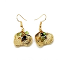 Gouden blad oorbellen met decoratieve groene, witte en zwarte gefacetteerde kralen - Stijl 8 Oorbel