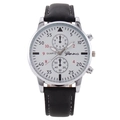 White Dial Silver Case Black Strap