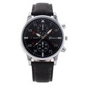 Black Dial Silver Case Black Strap