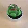 Realistic green succulent cactus candle with red leaf tips in silver aluminum base - Brown Spray Succulent Style (6)