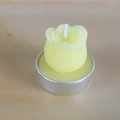 Artistic yellow rose shaped paraffin candle with a clear petal texture and metal base - Light Yellow Rose Style (40)