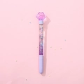 Stylo gel patte de chat violet avec paillettes liquides et corps transparent - Patte de Chat Violette Mignonne (Non Lumineuse) / Recharge noire 0,5 mm