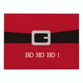 Christmas red placemat featuring Santa belt design and HO HO HO text decoration - Cd035-38 / 32*21cm (Waterproof Polyester Linen)