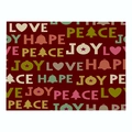 Red cotton linen Christmas placemat featuring LOVE PEACE JOY and festive holiday patterns - Cd037-38 / 32*21cm (Waterproof Polyester Linen)