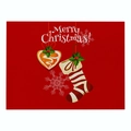 Red Christmas placemat with Merry Christmas text and festive stocking pattern - Cd037-13 / 32*21cm (Waterproof Polyester Linen)