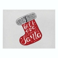 Christmas cotton linen placemat with red I believe in Santa stocking illustration - Cd037-7 / 32*21cm (Waterproof Polyester Linen)