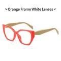 Lunettes œil de chat monture orange vif verres transparents pour un look rétro mode - Monture Orange Verres Transparents