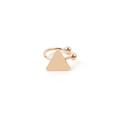 Minimalist gold triangle ear cuff with dual bead accents in a polished metallic finish - Triangle / Gold