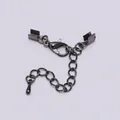 Kit de accesorios para joyas negro humo con cierre de langosta y cadena de extensión - 3mm (10 Juegos/Paquete/10g) / Negro de Humo