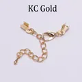 Detail of KC Gold extender chain set with lobster clasp and ribbon crimp ends - KC Gold