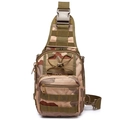 Tactical camouflage chest bag with adjustable strap and MOLLE webbing system - Desert