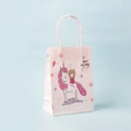 Roze kraft geschenkverpakking met meisje op een eenhoorn en Best Wishes tekst - Klein (15x21x8cm) / Eenhoorn Meisje