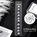 Lot de 10 mini barrettes à cheveux rose blanche et strass pour filles, 1,0 cm - 6# Style Rose Blanche