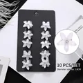 Lot de 10 barrettes fleurs blanches avec strass pour coiffures de petites filles - 31# Style Petite Fleur Blanche