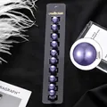 Lot de 10 pinces à cheveux perles mauves pour filles, diamètre 0,9 cm sur carte - 15# Fausse Perle Violette
