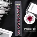 Lot de 10 mini pinces à cheveux roses rouge foncé et strass sur carte noire - 2# Style Rose Fushia