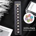 Lot de 10 mini barrettes à fleurs strassées colorées avec perles centrales - 12# Perles Colorées Strass