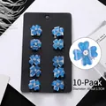 Lot de 10 mini barrettes fleurs bleues avec strass pour petites filles et bébés - 25# Style Trèfle Bleu