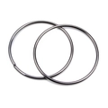 Pair of circular black nickel metal handles with cat ear design for DIY handbags - Round Gun Black