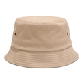 Sombrero tipo pescador de lona de algodón caqui minimalista con ojales metálicos - M (56-58cm) / Caqui