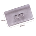 Borsa porta pennelli in similpelle lilla con fiocco elegante e larghezza di 20,5 cm - Borsa per Pennelli con Fiocco Viola a 12 Fori (Senza Pennelli)