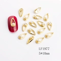5x10mm Goldmetall-Nagelschmuck in Tropfenform mit weißer Perle, 14-teiliges Set - Goldener Wassertropfen Perlen Stil (1977)