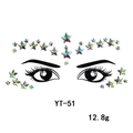 Macro shot of iridescent star-shaped face jewel stickers for party artistic decoration - YT-51 (Star AB Color)