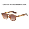 Gafas de sol vintage con montura de carey y lentes degradadas té en estilo retro - Marco de Leopardo Lentes de Té Degradados