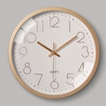 Champagne gold 12-inch silent quartz wall clock with 3D numbers for modern home decor - White Rose Red