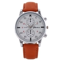 White Dial Silver Case Orange Red Strap