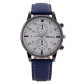 White Dial Black Case Blue Strap