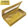 Scatola per ciglia finte glitter oro con finestra e vassoio interno vuoto - Glitter Oro