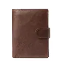 Portefeuille vintage en cuir de vachette marron foncé avec boucle de sécurité pour homme - 2063 Crazy Horse Chocolat