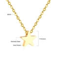 Minimalist gold plated stainless steel star pendant necklace with 45cm link chain - Star Style (NE229301G) / Gold