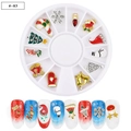 Kit de adornos navideños para uñas con 12 formas de aleación en una rueda de almacenaje - Juego de Adornos de Rueda de Aleación de Navidad 124# (sp0297)