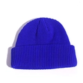 Classic royal blue knit docker beanie with warm rib texture for autumn and winter - Royal Blue