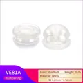 Cierres de pendientes de latón rodiado y silicona 4,2x5mm para hacer joyería - Plateado