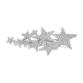 Close-up of silver alloy hair clip featuring sparkling rhinestones in a star cluster design - Starry Silver