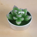 Succulent shaped craft candle with purple tips in a silver metal container - Lavender-Tinted Green Succulent (30)