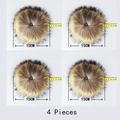 Detail of 4 pieces 15cm natural raccoon fur pom-poms for hats and apparel decoration - 15CM Raccoon Fur 4-Piece Set