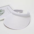 Breathable white open top visor hat for summer sun protection with wide brim - White