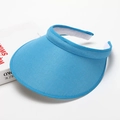 Lake blue mesh sun visor for women featuring a wide brim and breathable open top design - Lake Blue