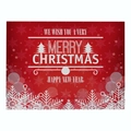 Red Christmas placemat with snowflake patterns and Merry Christmas text for dining table - Cd035-22 / 32*21cm (Waterproof Polyester Linen)