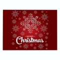 Red Christmas placemat with white snowflakes and Merry Christmas lettering on linen fabric - Cd035-21 / 32*21cm (Waterproof Polyester Linen)