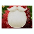 Christmas place mat with red diamond pattern, white beard design, and cotton linen texture - Cd037-26 / 32*21cm (Waterproof Polyester Linen)